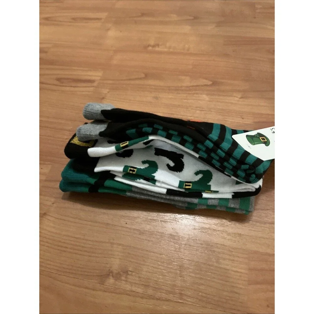 St Patrick’s Day Novelty Socks 3 Pair Shoe Size     6-12